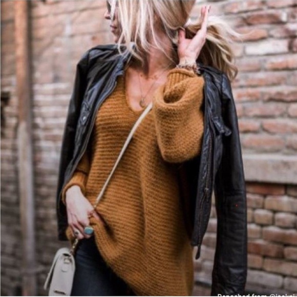 Free People Sweaters - Free People Knit Camal Sweater Pullover
